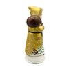 Santa Papier Mache Candy Container, gold with deer scene by Ino Schaller
