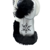 Santa Papier Mache Candy Container, silver with black fur and snowflakes by Ino Schaller