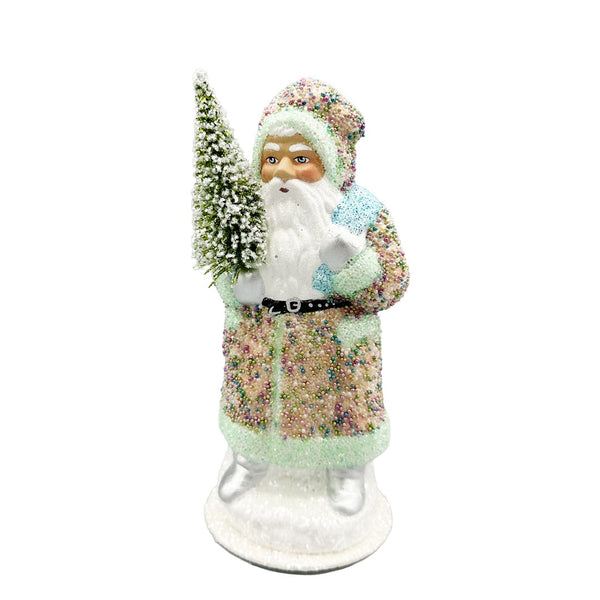 Multicolored Beaded Santa Candy Container by Ino Schaller