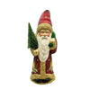 Bourdeaux Coated with Candle Decor Santa Papier Mache Candy Container by Ino Schaller
