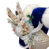 XL Santa in Blue Suit with Bag of Toys Papier Mache Candy Container on Base by Ino Schaller