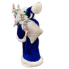 XL Santa in Blue Suit with Bag of Toys Papier Mache Candy Container on Base by Ino Schaller