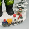 Chubby Green Coated Santa Papier Mache Figurine on Base by Ino Schaller