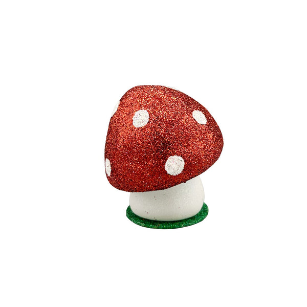Glittered Mushroom Papier Mache Figurine by Ino Schaller