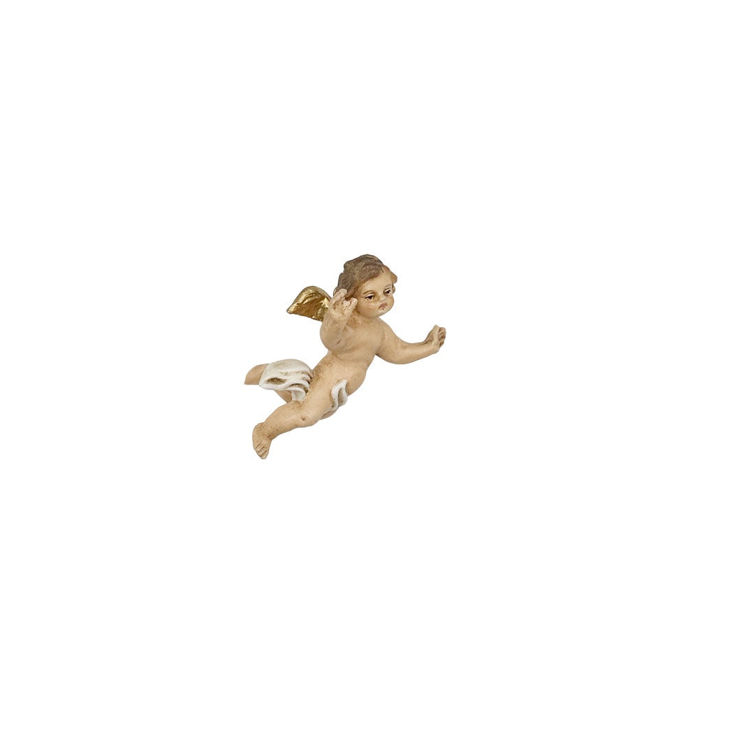 Angel in flight ornament, white cloth by Marolin Manufaktur