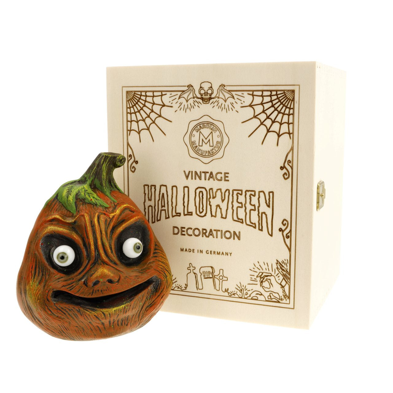Halloween Pumpkin with Glass Eyes by Marolin Manufaktur