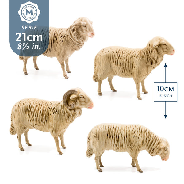 Flock of four Sheep, to 8.5 in. figures by Marolin Manufaktur