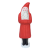 Red Santa paper mache figure with a white beard on a white background