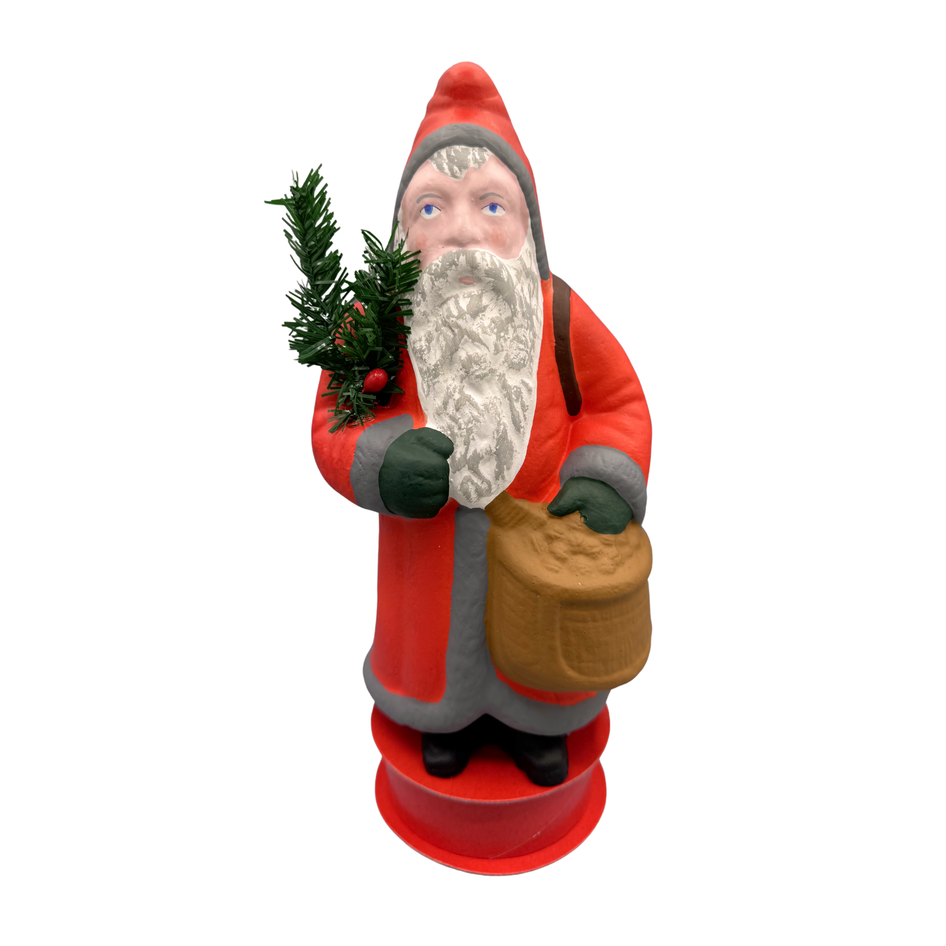 Vintage Santa with Tree and Bag on Candy Box by Favore-West Germany