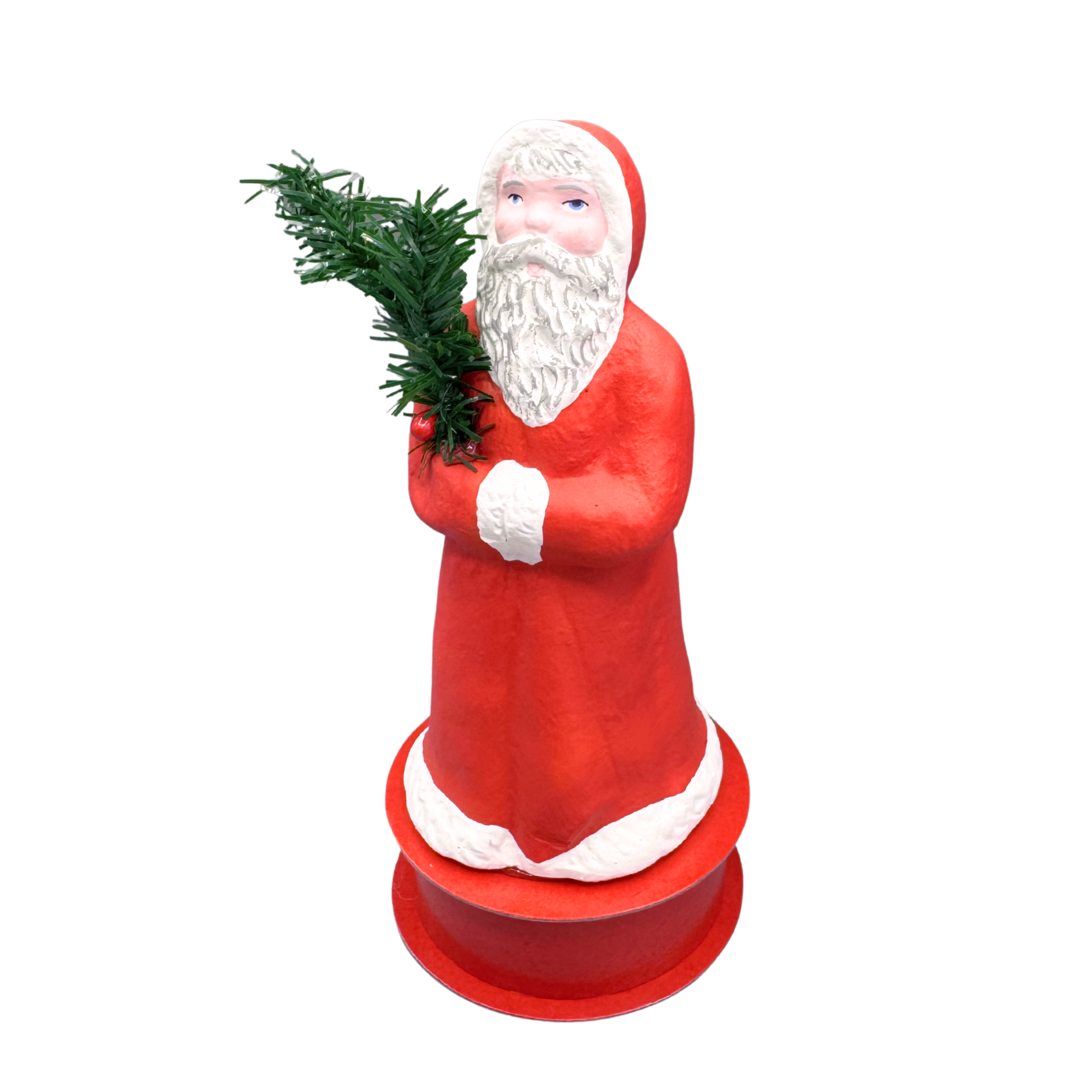 Vintage Standing Santa with Tree on Candy Box by Favore-West Germany