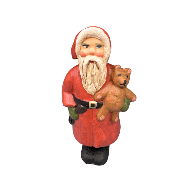 Vintage Santa with Teddy Bear by Favore-West Germany