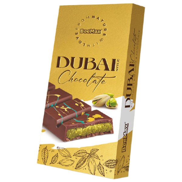 Beemax Dubai Milk Chocolate W Kadayif and Pistachio 7.05oz