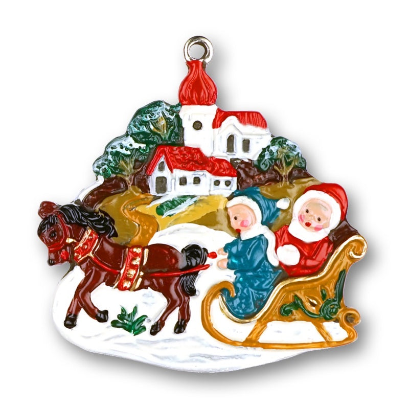 Sleigh Ride Pewter Ornament by Kuehn