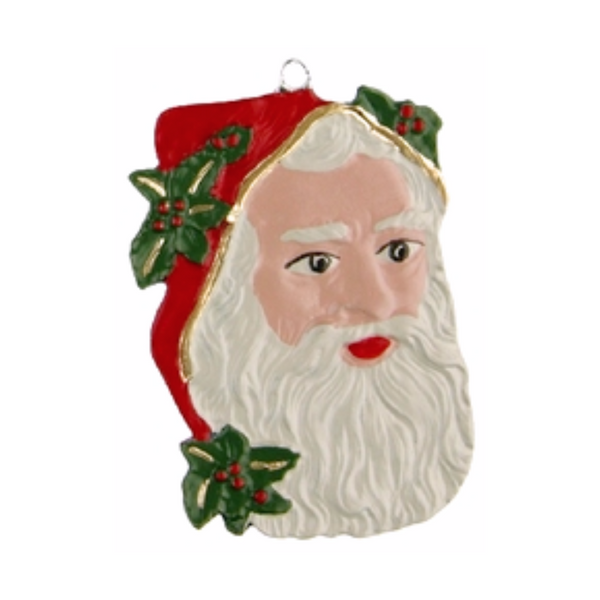 Santa Head Pewter Ornament by Kuehn