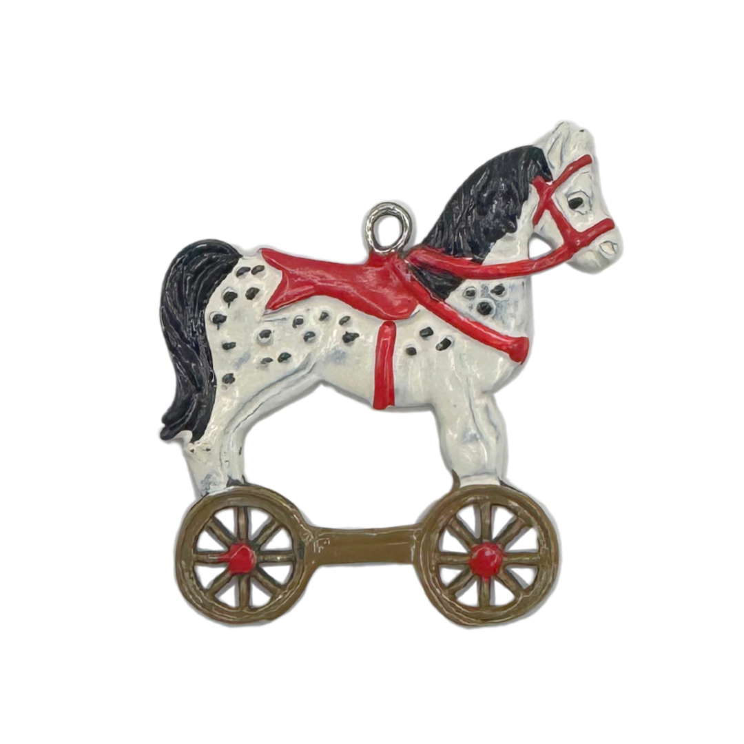 Rolling Horse Pewter Ornament by Kuehn