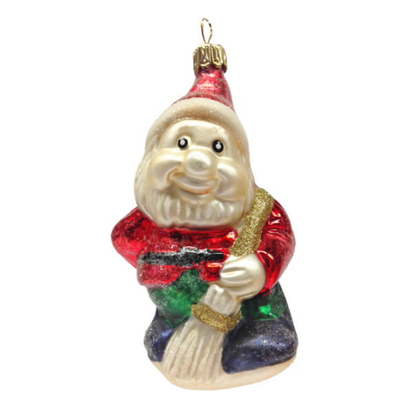 Dwarf with Broom Ornament by Old German Christmas