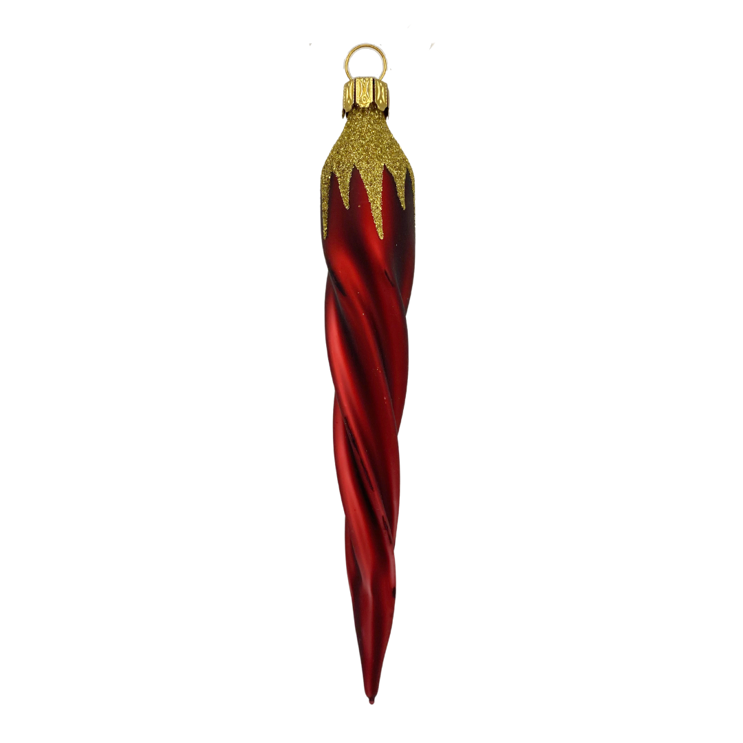 Dark Red Matte Icicle Ornament by Old German Christmas
