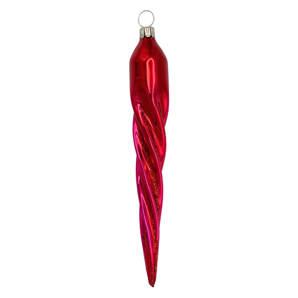 Dark Red Icicle Ornament by Old German Christmas