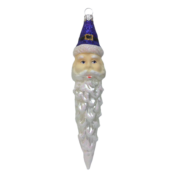 Santa Pinecone with Purple Hat Ornament by Old German Christmas
