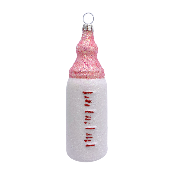 Baby bottle, pink, glittered by Old German Christmas