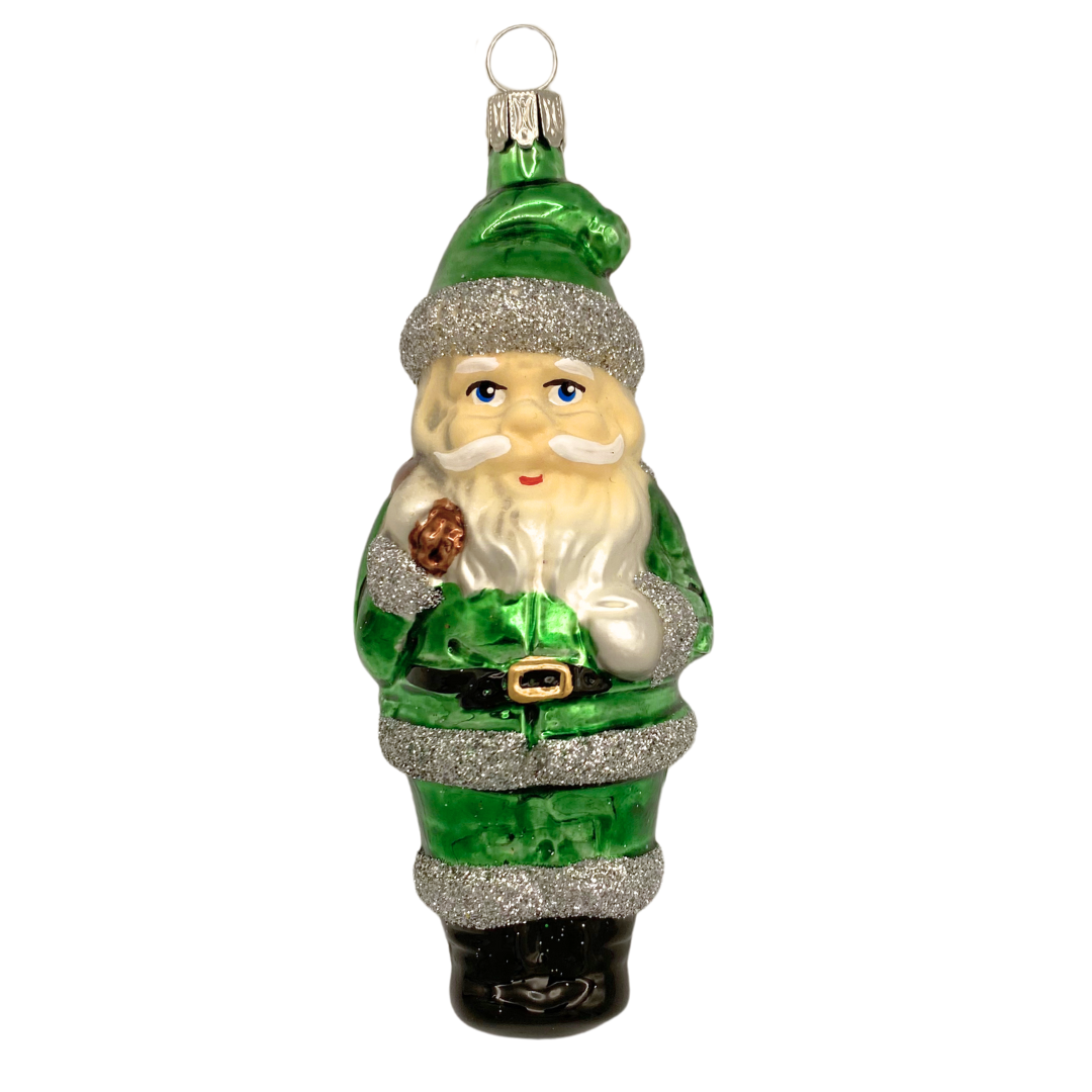 Long Body Santa in Green by Old German Christmas