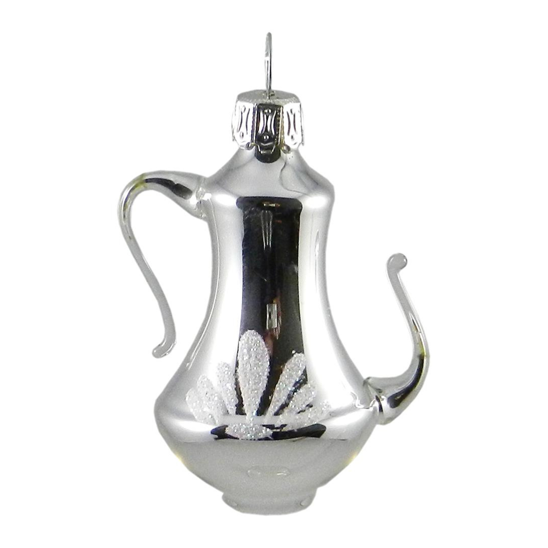 Small Silver Teapot Ornament by Glas Bartholmes