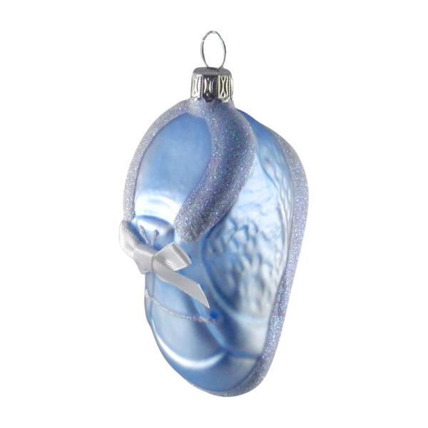 Baby Shoe Ornament, blue by Glas Bartholmes