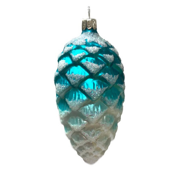10 cm Pinecone, turquoise by Glas Bartholmes