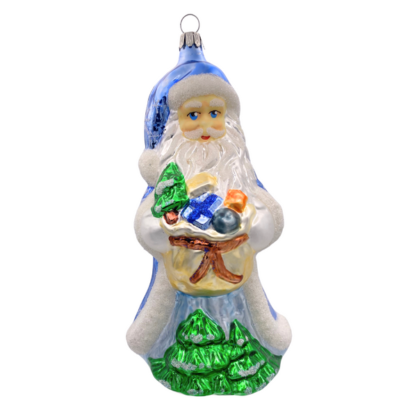 Santa with Gifts Ornament by Glas Bartholmes