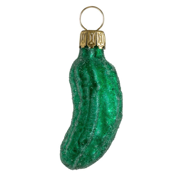Christmas Pickle, small, frosted by Glas Bartholmes
