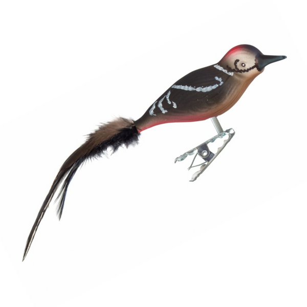 Red and Black Bundt Woodpecker Ornament by Glas Bartholmes