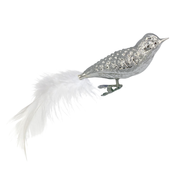 Waffle Pattern Bird, silver by Glas Bartholmes