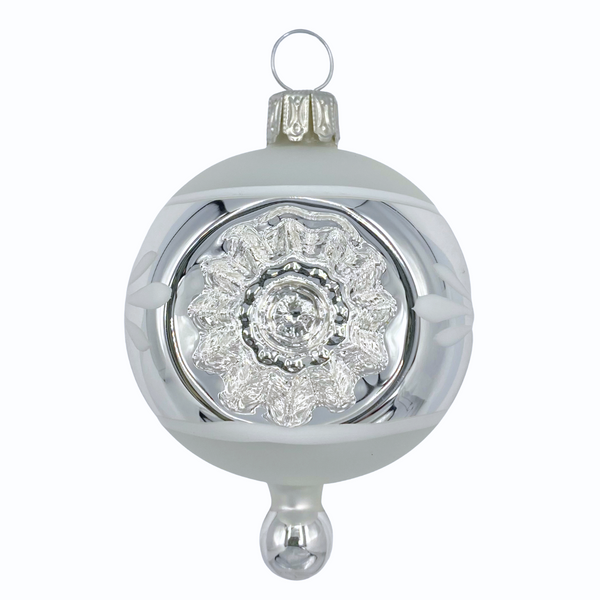 Double small Reflector with Holly Ornament by Glas Bartholmes