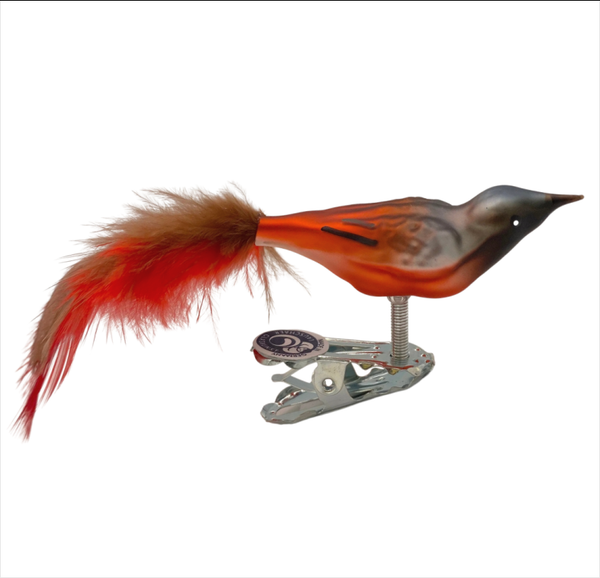 Red and Black Mini Bird, Ornament by Glas Bartholmes