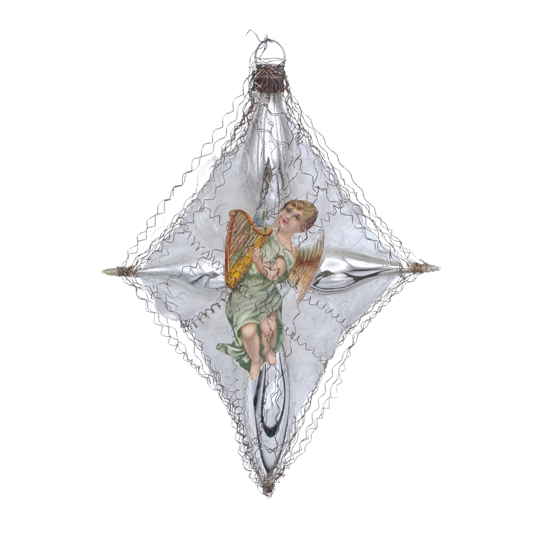 Angel on Cross Antique Style Ornament by Nostalgie