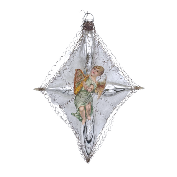 Angel on Cross Antique Style Ornament by Nostalgie