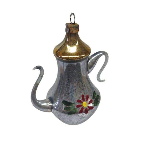 Teapot with Flower Ornament by Nostalgie-Christbaumschmuck UG