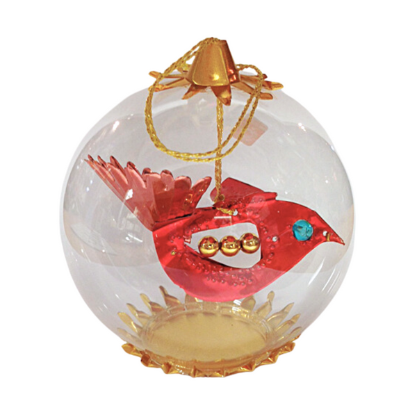 Bird Foil Ornament, red by Resl Lenz