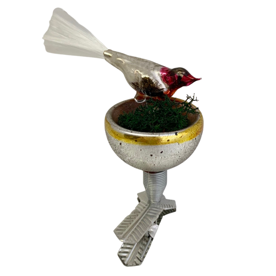 Mini bird nest, yellow by Retro-Glaskunst