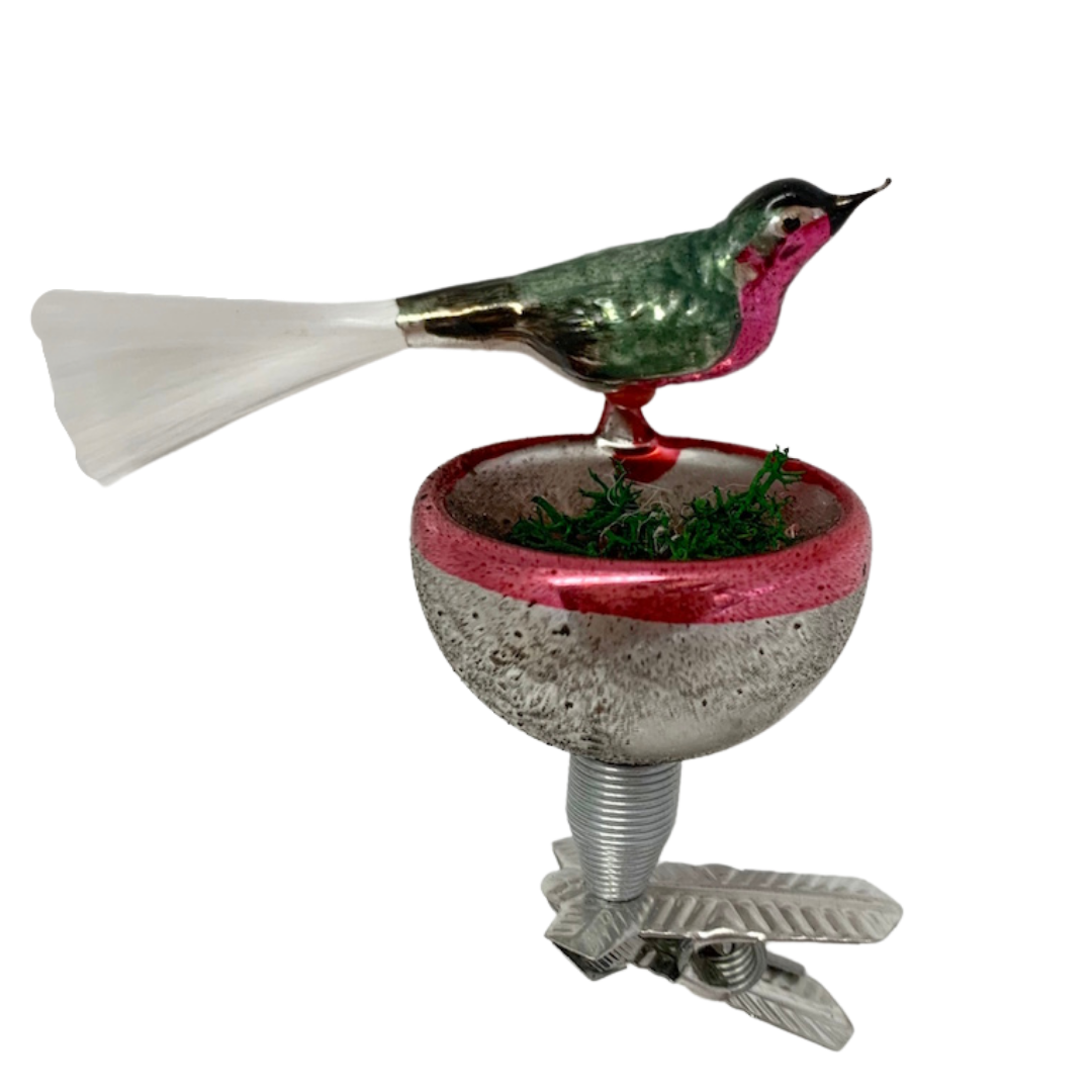 Mini bird nest, red by Retro-Glaskunst