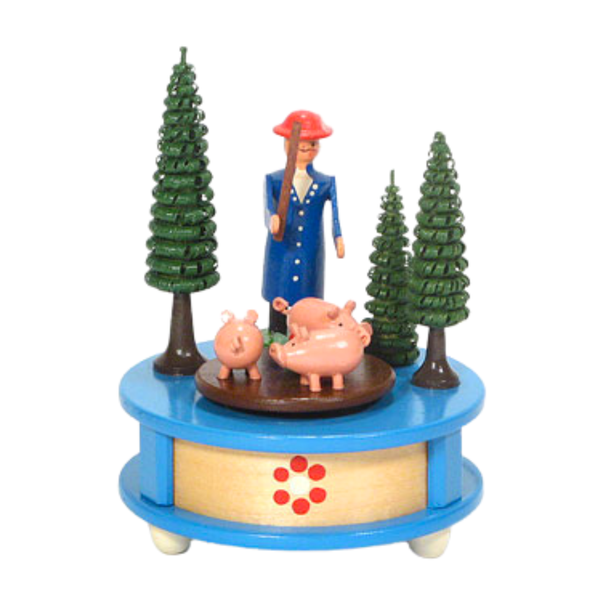 Woman with Pigs Music Box from the Erzgebirge