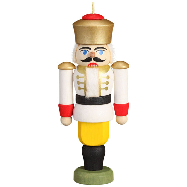 King Nutcracker Ornament, 3.5", white  by Seiffener Volkskunst