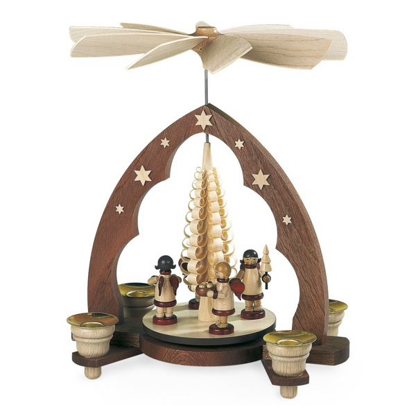 Gift Bearing Angels Under Star Arch, One Tier Pyramid by Mueller GmbH