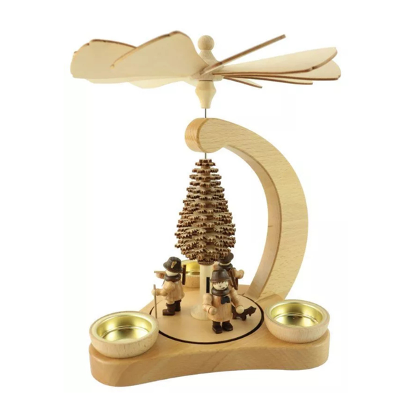 Tea Light Pyramid with Forest Figures by Kunstgewerbe Lenk und Sohn