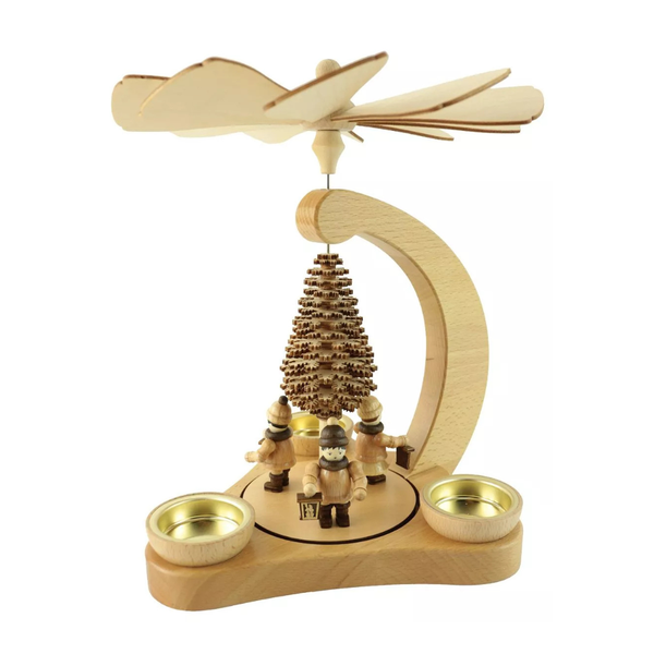 Tea Light Pyramid with Lantern Children by Kunstgewerbe Lenk und Sohn