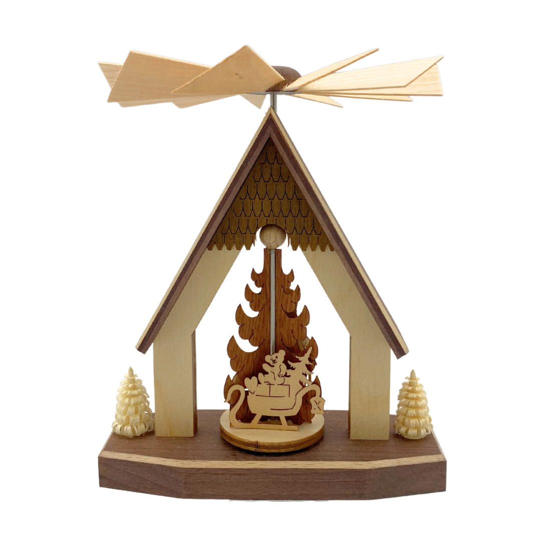 House with Santa Motif Miniature Pyramid by Kreissl