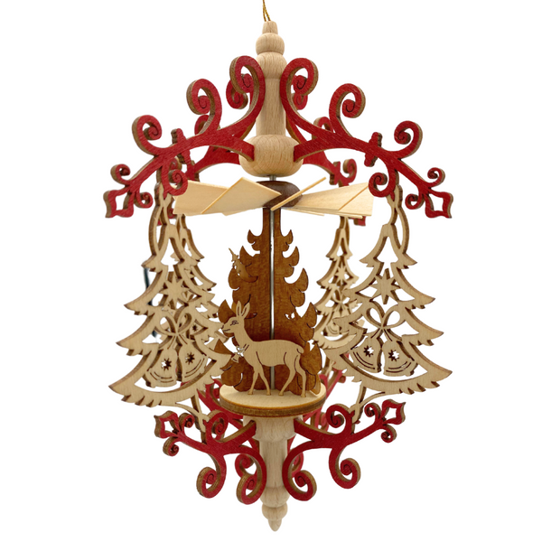 Christmas Tree Frame with Santa Motif Pyramid Ornament by Harald Kreissl
