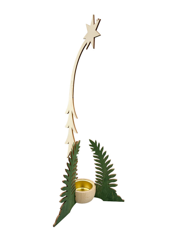 Tree Stand with Shooting Star for Hanging Pyramids, natural and green by Harald Kreissl