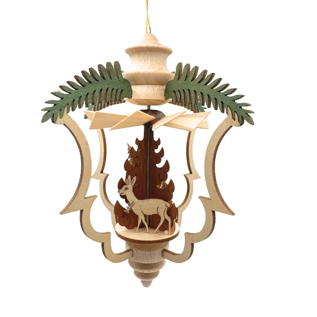 Fir branch Santa Claus Hanging Pyramid by Harald Kreissl