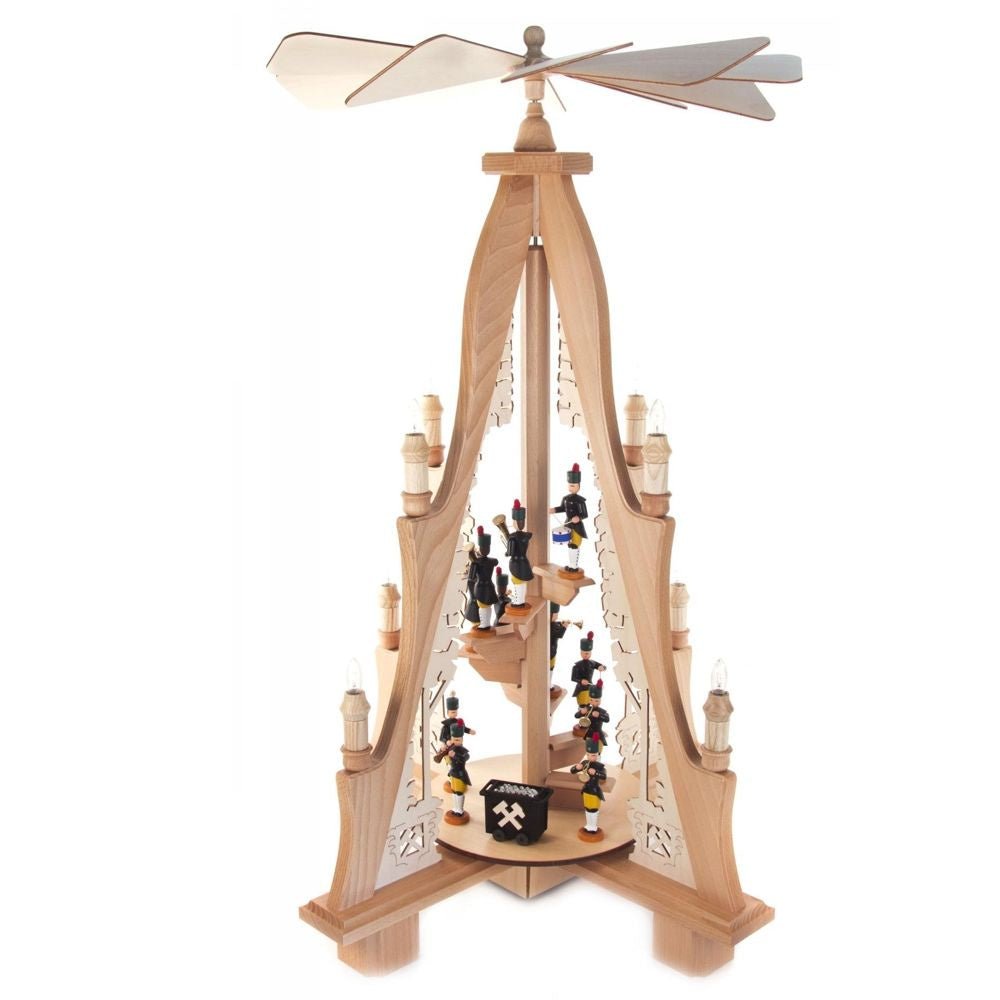 Electric Pyramid with Miners by Kunstgewerbe Lenk und Sohn